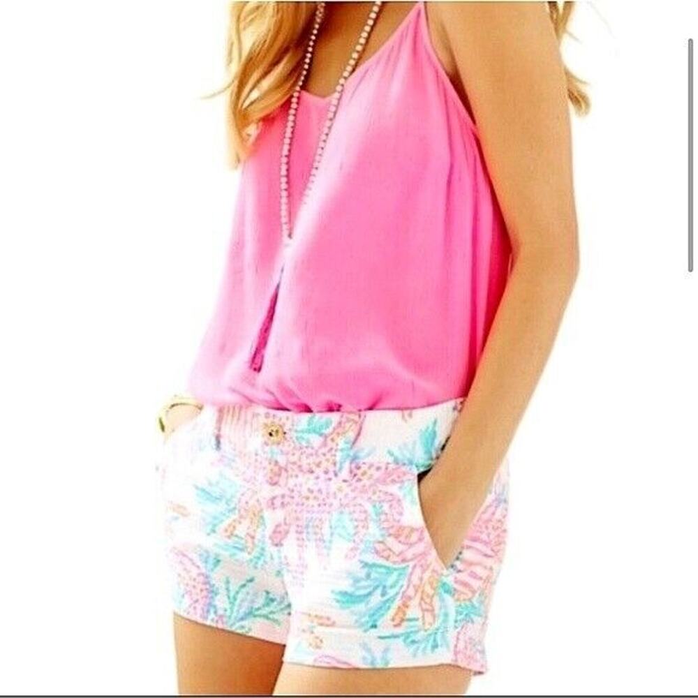 Lilly Pulitzer Walsh Shorts‎ Pockets Getting Steamy Crab Print White Size 0
